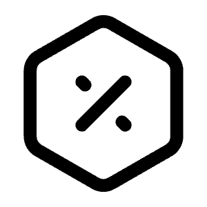 Percentage Hexagon Icon from Mynaui Line Set
