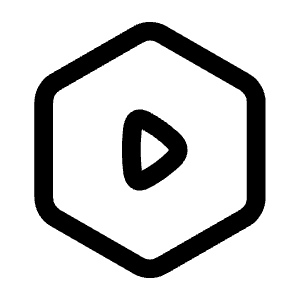 Play Hexagon Icon from Mynaui Line Set