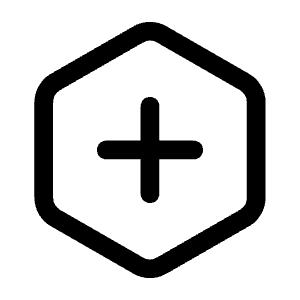 Plus Hexagon Icon from Mynaui Line Set