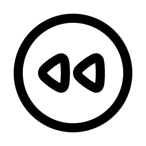 Rewind Circle Icon from Mynaui Line Set