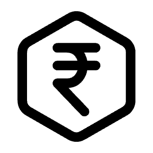 Rupee Hexagon Icon from Mynaui Line Set