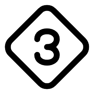 Three Diamond Icon from Mynaui Line Set
