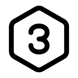 Three Hexagon Icon from Mynaui Line Set
