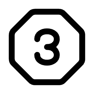 Three Octagon Icon from Mynaui Line Set