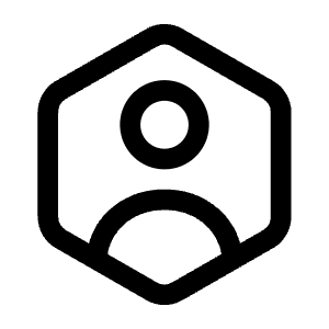 User Hexagon Icon from Mynaui Line Set