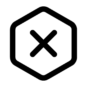 X Hexagon Icon from Mynaui Line Set