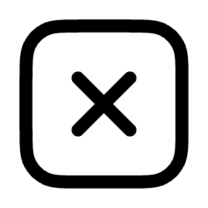 X Square Icon from Mynaui Line Set