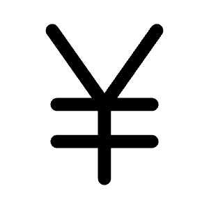 Yen Icon from Mynaui Line Set