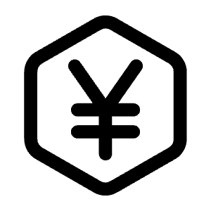 Yen Hexagon Icon from Mynaui Line Set