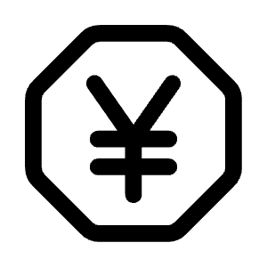 Yen Octagon Icon from Mynaui Line Set