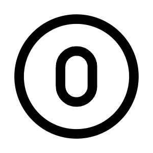 Zero Circle Icon from Mynaui Line Set