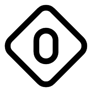 Zero Diamond Icon from Mynaui Line Set