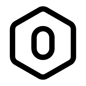 Zero Hexagon Icon from Mynaui Line Set
