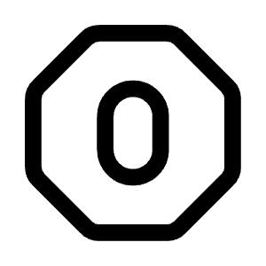 Zero Octagon Icon from Mynaui Line Set