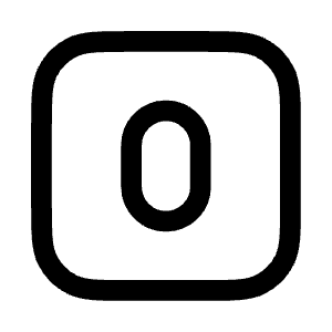 Zero Square Icon from Mynaui Line Set