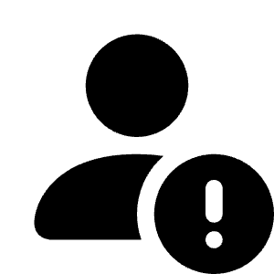 Person Fill Exclamation Icon from Bootstrap Set