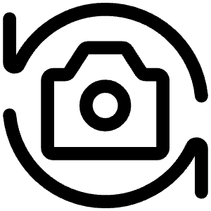 Rotate Camera Left Icon from Iconoir Regular Set