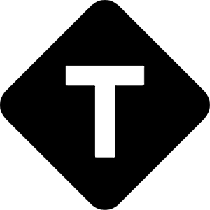 Sign Intersection T Fill Icon from Bootstrap Set