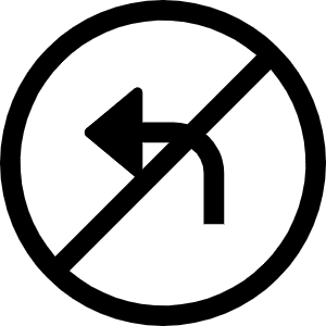 Sign No Left Turn Icon from Bootstrap Set