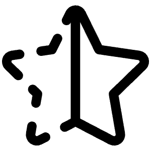 Star Half Dashed Icon from Iconoir Regular Set