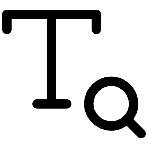 Text Magnifying Glass Icon from Iconoir Regular Set