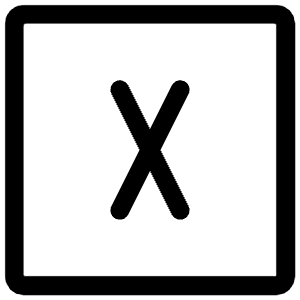 X Square Icon from Iconoir Regular Set