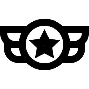 Wings Badge Star Icon from Atlas Line Set