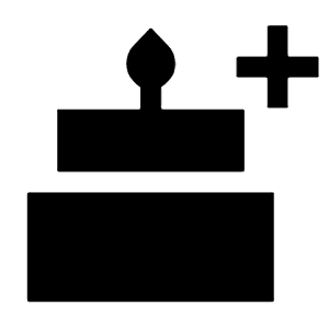 Cake Add Fill Icon from Sharp Fill - Material Symbols Set