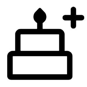 Cake Add Icon from Rounded Line - Material Symbols Set