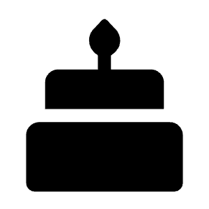 Cake Fill Icon from Rounded Fill - Material Symbols Set