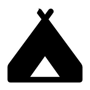 Camping Fill Icon from Rounded Fill - Material Symbols Set