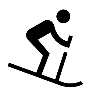 Downhill Skiing Fill Icon from Sharp Fill - Material Symbols Set