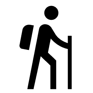 Hiking Icon from Outlined Line - Material Symbols Set