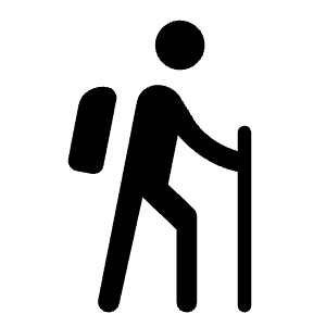 Hiking Icon from Rounded Line - Material Symbols Set