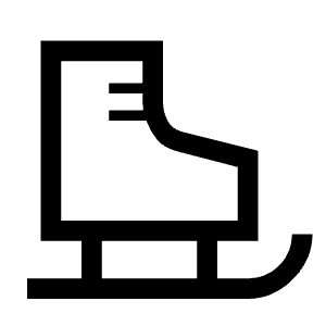Ice Skating Icon from Sharp Line - Material Symbols Set