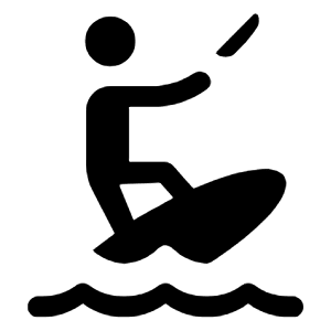 Kitesurfing Fill Icon from Rounded Fill - Material Symbols Set
