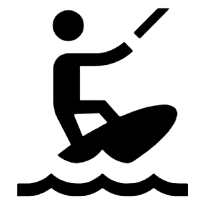 Kitesurfing Icon from Outlined Line - Material Symbols Set