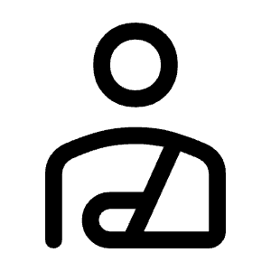 Personal Injury Icon from Rounded Line - Material Symbols Set
