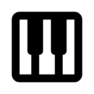 Piano Icon from Rounded Line - Streamline Material Free Set