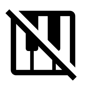 Piano Off Icon from Outlined Line - Material Symbols Set