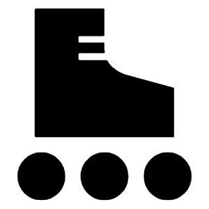Roller Skating Fill Icon from Sharp Fill - Material Symbols Set