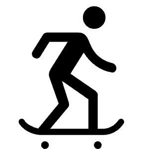 Skateboarding Icon from Rounded Line - Material Symbols Set