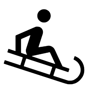 Sledding Icon from Outlined Line - Material Symbols Set