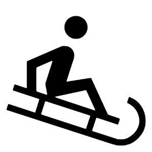 Sledding Icon from Sharp Line - Material Symbols Set