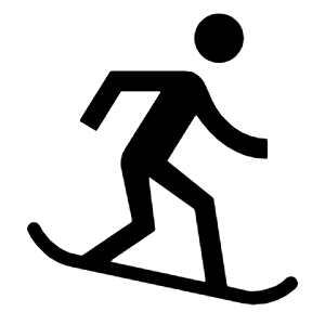 Snowboarding Icon from Outlined Line - Material Symbols Set