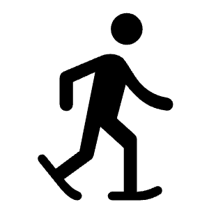 Snowshoeing Icon from Rounded Line - Material Symbols Set