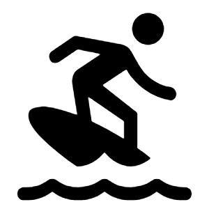 Surfing Icon from Rounded Line - Material Symbols Set