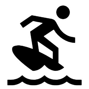 Surfing Icon from Sharp Line - Material Symbols Set
