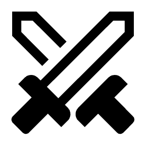 Swords Icon from Outlined Line - Material Symbols Set