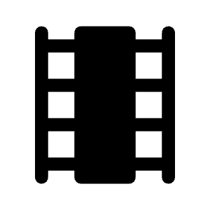 Theaters Fill Icon from Rounded Fill - Material Symbols Set